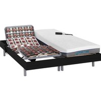 Relaxbett elektrisch mit Tellermodulen + Matratzen mit Memory Schaum - 2 x 90 x 200 cm - Schwarz - HESIODE III von DREAMEA Relaxbett elektrisch mit Tellermodulen + Matratzen mit Memory Schaum - 2 x 90 x 200 cm - Schwarz - HESIODE III von DREAMEA von Vente-unique