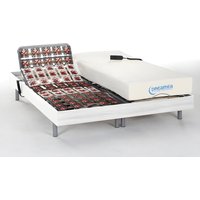Relaxbett elektrisch - Matratzen mit Memory Schaum - HESIODE III von DREAMEA - mit OKIN-Motor - Weiß - 2 x 70 x 190 cm von DREAMEA