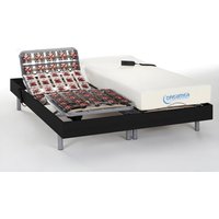 Relaxbett elektrisch - Matratzen mit Memory Schaum - HESIODE III von DREAMEA - mit OKIN-Motor - Schwarz - 2 x 70 x 190 cm von DREAMEA