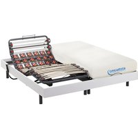 Relaxbett elektrisch - Matratzen mit Memory Schaum - DIONYSOS von DREAMEA - mit OKIN-Motor - Weiß -  2 x 90 x 200 cm von DREAMEA