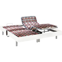 Relax-Lattenrost 2 x 78 Tellermodule mit OKIN-Motoren - 2x 100 x 200 cm - Weißes Holz - DREAMEA von DREAMEA