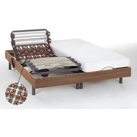 Relaxbett elektrisch - Latexmatratzen - PANDORA II von DREAMEA - mit OKIN-Motor - Holzfarben natürlich - 2 x 80 x 200 cm von DREAMEA