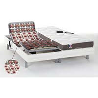 Relaxbett elektrisch - Matratzen 100% Latex mit 3 Zonen - JUPITER von DREAMEA - Weiß - 2 x 80 x 200 cm - mit OKIN-Motor von DREAMEA