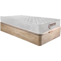 Set aus Bettgestell mit Bettkasten + Matratze - 90 x 190 cm - Memory Schaum - Stärke 15 cm - Holzfarben hell - PELOPS von DREAMEA Set aus Bettgestell mit Bettkasten + Matratze - 90 x 190 cm - Memory Schaum - Stärke 15 cm - Holzfarben hell - PELOPS von DREAMEA von Vente-unique
