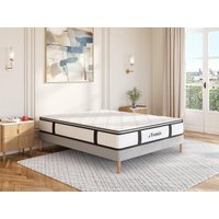 Taschenfederkernmatratze - 140 x 190 cm - mit integriertem Topper - 1 Zone - Härtegrad 3 - Stärke 28 cm - AMERICAN DREAM von YSMÉE von Vente-unique