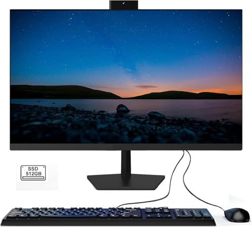 27" Al-l-in--One-PC Core i7 16 GB RAM 512 GB SSD Al-l-in-One-Desktop-Computer (bis zu 3,20 GHz) FHD All-in-One-Computer mit Maus und Tastatur Dualband-WLAN Bluetooth 4.2 Kabelgebunden Schwarz von DREAMFYRE
