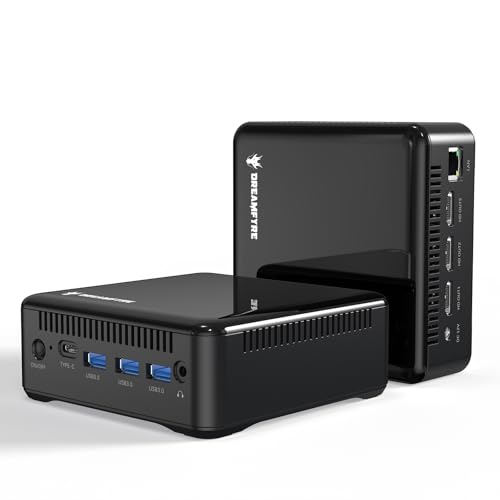 DREAMFYRE Mini Desktop PC 16GB 512GB 12nd Gen N95 (bis zu 3.4GHz) mit WLAN 6/Bluetooth 5.0/3x HDMI 2.0/3x USB 3.0/4K HDMI*3 4K@60Hz UHD Triple Display für von DREAMFYRE