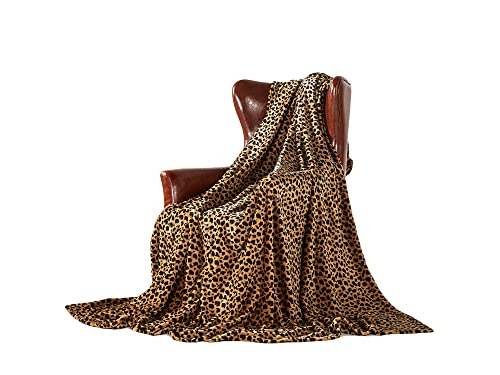 DREAMLANDING Decke für Sofa-130 x 150 cm Gepard-Kuscheldecke Flauschig weich, bunt, übergroß, dekorativ, ultraplüschig, kühldecke zum schlafen von DREAMLANDING