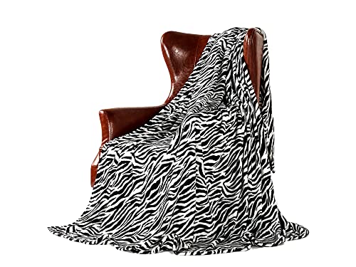 DREAMLANDING Decke für Sofa-230 x 230 cm Zebramuster-Kuscheldecke Flauschig weich, bunt, übergroß, dekorativ, ultraplüschig, kühldecke zum schlafen von DREAMLANDING