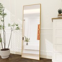Rechteckiger Standspiegel, vergoldet – 164 x 54 cm – Wand- oder Standspiegel mit Aluminiumrahmen und gehärtetem Glas Rechteckiger Standspiegel, vergoldet – 164 x 54 cm – Wand- oder Standspiegel mit Aluminiumrahmen und gehärtetem Glas von DREAMMESPACE