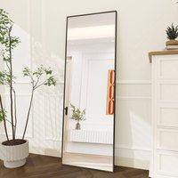 Rechteckiger Standspiegel Schwarz – 164 x 54 cm – Wand- oder Standspiegel mit Aluminiumrahmen und gehärtetem Glas von DREAMMESPACE