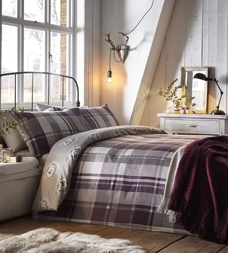Dreams und Drapes Bettbezug-Set, 100% Baumwolle, Pflaume, Doppel von DREAMS AND DRAPES
