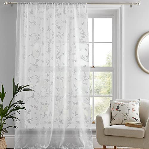 Dreams & Drapes Darnley Voile-Vorhänge, 140 x 182 cm, Weiß von DREAMS AND DRAPES