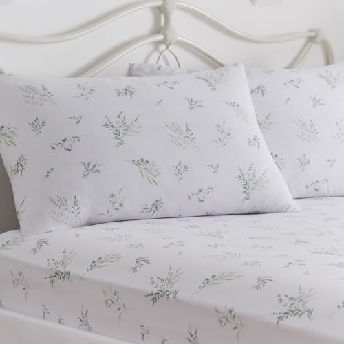 Dreams & Drapes Dekorativ – Chloe – pflegeleichtes 28 cm Spannbettlaken-Set – Super-Kingsize-Bett in Flieder von DREAMS AND DRAPES