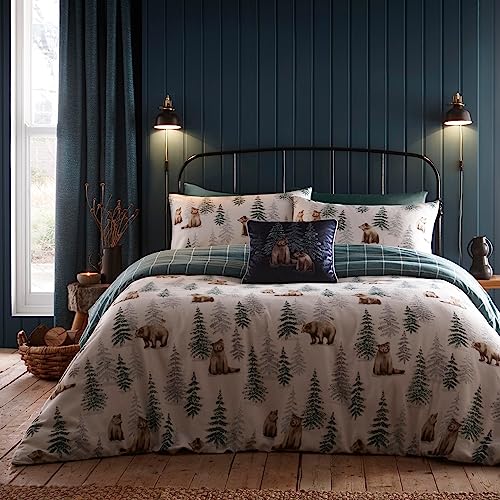 Dreams & Drapes Lodge – Bear Walks – Bettwäsche-Set aus gebürsteter Baumwolle – Super-Kingsize-Bett Größe in Natur Dreams & Drapes Lodge – Bear Walks – Bettwäsche-Set aus gebürsteter Baumwolle – Super-Kingsize-Bett Größe in Natur von DREAMS AND DRAPES