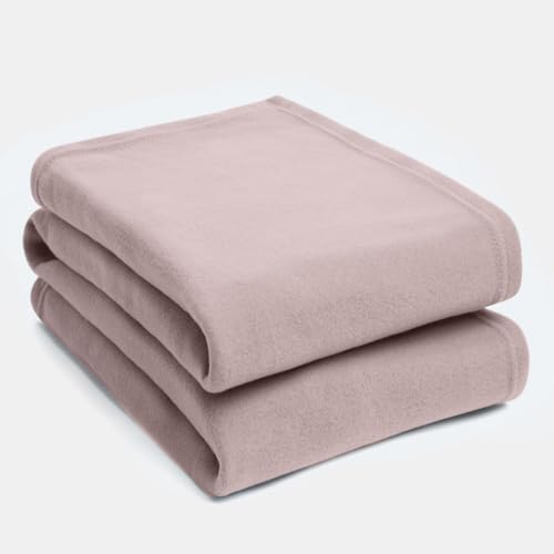 DREAMSCENE Bettdecken, 100% Polyester-Kunstfleece, Blush Pink, 120 x 150cm von DREAMSCENE