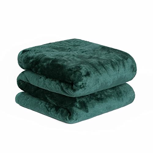 DREAMSCENE Luxus Kunstfell Nerz-Fleece Überwurf über Bett Weiche warme Decke für Sofa – Smaragdgrün, 125 x 150 cm von DREAMSCENE