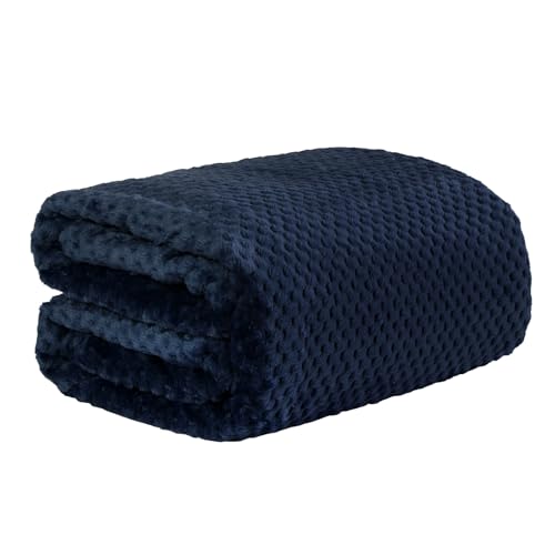 DREAMSCENE Luxus Waffel Wabe Nerz Weich Warm Überwurf Sofabett Decke - 125 X 150cm - Marineblau von DREAMSCENE