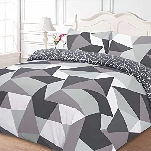 DREAMSCENE Polycotton Bettbezug mit Kissen Fall Betten Super King�-�Formen Schwarz von DREAMSCENE