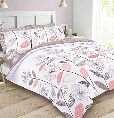 Dreamscene Allium Floral Bettbezug mit Kissenbezug, Bettwäsche-Set, wendbar, Schottenkaro, Duvet Cover 260 x 220 cm Rosa Grau Dreamscene Allium Floral Bettbezug mit Kissenbezug, Bettwäsche-Set, wendbar, Schottenkaro, Duvet Cover 260 x 220 cm Rosa Grau von DREAMSCENE