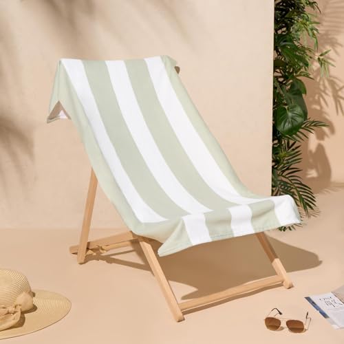 DREAMSCENE Schwimmhandtuch Stripe grün, Erwachsene, Strandhandtuch mikrofaser, Herren, superweiches, schnell trocknendes Mikrofaser Handtuch, Sommer, Strand, Urlaub 71 cm x 152 cm von DREAMSCENE