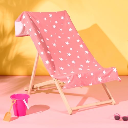 Dreamscene Strandtuch für Mädchen, rosa Stern, Mikrofaser-Schwimmtücher für Kinder und Erwachsene, schnell trocknendes Handtuch, Pool-Strandzubehör für Frauen, weiches Badetuch, 71 cm x 152 cm von DREAMSCENE