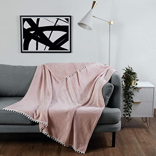Dreamscene Überwurf für Sessel, Sofa, Bett, ultraweiches Flanell, Fleece, 200 x 240 cm, Rosa von DREAMSCENE