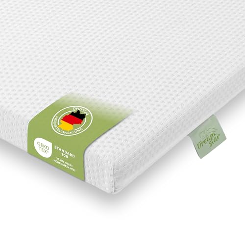 DREAMSTAR Easy Dream Topper | extra Fester Matratzentopper mit Kaltschaumkern | Matratzenauflage mit Härtegrad 4 (H4) 100-120 kg | Öko-Tex Zertifiziert | 5 cm hoch | 120 x 200 cm von DREAMSTAR