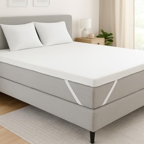 DREAMSTAR Easy Dream Topper | extra Fester Matratzentopper mit Kaltschaumkern | Matratzenauflage mit Härtegrad 4 (H4) 100-120 kg | Öko-Tex Zertifiziert | 5 cm hoch | 90 x 200 cm von DREAMSTAR