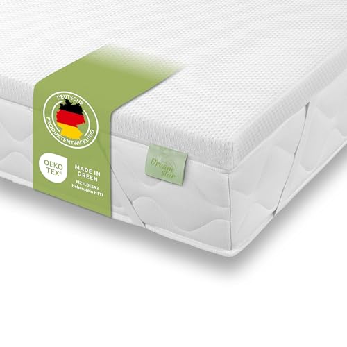 DREAMSTAR Easy Dream | extra Fester Matratzentopper mit Kaltschaumkern | Matratzenauflage mit Härtegrad 4 (H4) 100-120 kg | Öko-Tex Zertifiziert | 5 cm hoch | 100 x 200 cm von DREAMSTAR