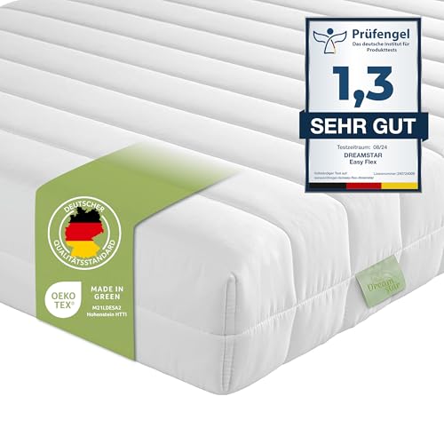 DREAMSTAR Easy Flex | orthopädische 7-Zonen Kaltschaummatratze | Öko-Tex Zertifiziert | Härtegrad 2 und 3 (H2 & H3) | Rollmatratze | Made in EU I 120 x 200 cm von DREAMSTAR