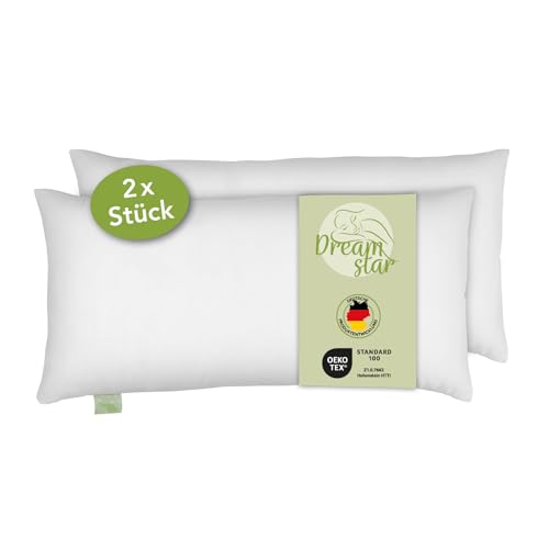 DREAMSTAR Eco 2er Set Kopfkissen mit Eco Faserfüllung | waschbar 40 Grad | Allergiker geeignet | 100% Mikrofaser | Öko-Tex Zertifiziert | 40 x 80 cm DREAMSTAR Eco 2er Set Kopfkissen mit Eco Faserfüllung | waschbar 40 Grad | Allergiker geeignet | 100% Mikrofaser | Öko-Tex Zertifiziert | 40 x 80 cm von DREAMSTAR