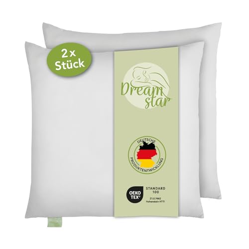 DREAMSTAR Eco 2er Set Kopfkissen mit Eco Faserfüllung | waschbar 40 Grad | Allergiker geeignet | 100% Mikrofaser | Öko-Tex Zertifiziert | 80 x 80 cm von DREAMSTAR