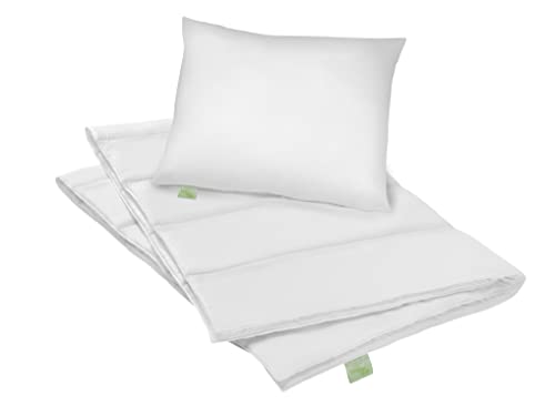 DREAMSTAR Eco Bettwaren-Set Kopfkissen 80 x 80 cm + Ganzjahresbettdecke 135 x 200 cm | medium Bettdecken und Kopfkissen| Allergiker geeignet | 100% Mikrofaser von DREAMSTAR