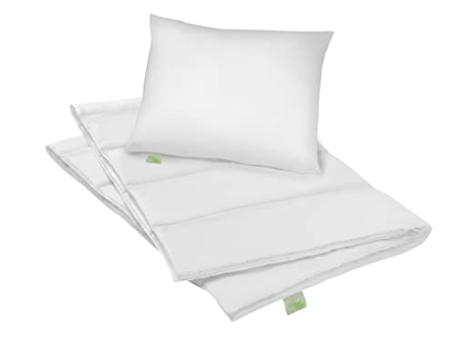 DREAMSTAR Eco Bettwaren-Set Kopfkissen 80 x 80 cm + Ganzjahresbettdecke 155 x 220 cm | medium Bettdecken und Kopfkissen | Allergiker geeignet | 100% Mikrofaser von DREAMSTAR