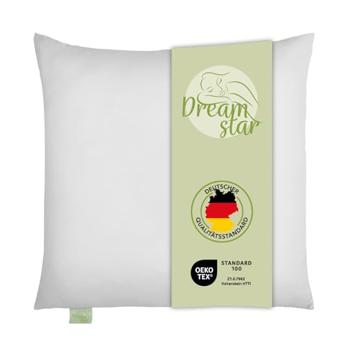 DREAMSTAR Eco Kopfkissen mit Eco Faserfüllung | waschbar 40 Grad | Allergiker geeignet | 100% Mikrofaser | Öko-Tex Zertifiziert | 80 x 80 cm von DREAMSTAR