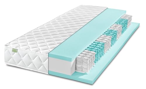 DREAMSTAR Ergo Flex Duo Taschenfederkernmatratze 140x200cm | ergonomische 7-Zonen Matratze | Öko-TEX® | H2 (0-80kg) & H3 (80-100kg) | Hypoallergen & Antibakteriell | 17 cm hoch 140 x 200 cm von DREAMSTAR