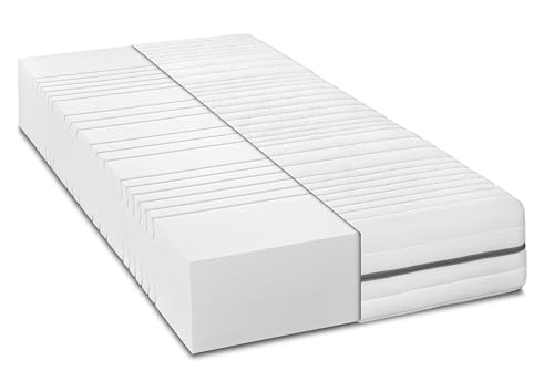 DREAMSTAR Kaltschaummatratze Vital Silber XXL 24 cm hoch| Ergonomische 7-Zonen Matratze aus Kaltschaum |Härtegrad 4 (H4) Öko-Tex Zertifiziert | Hypoallergen & Antibakteriell | 100 x 200 cm von DREAMSTAR