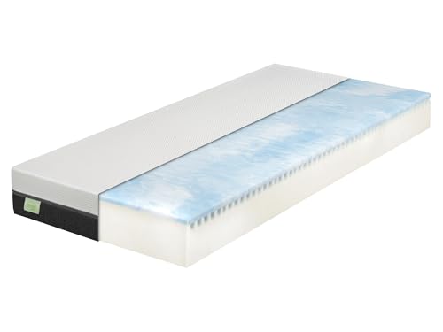 DREAMSTAR Sky Flex Kaltschaummatratze mit Gelauflage | 18 cm Höhe | ergonomische 7-Zonen Matratze | Öko-Tex Zertifiziert | Härtegrad 3 (H3) | Rollmatratze I 140 x 200 cm von DREAMSTAR