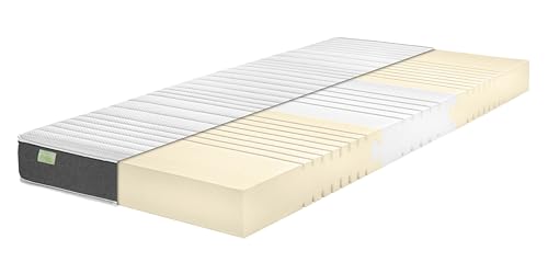 DREAMSTAR Trio Comfort orthopädische 7-Zonen Kaltschaummatratze mit härterer Unterstützung im Lendenbereich I mittlerer Teil härter zur optimalen Unterstützung Härtegrad 3 I 16 cm hoch I 90 x 200 cm von DREAMSTAR