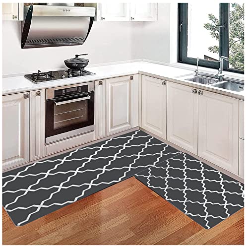 DREANNI Kitchen Rugs Cushioned Anti-Fatigue Floor Mat, Waterproof Non-Skid Kitchen Mats And Rugs Heavy Duty Pvc Ergonomic Comfort Standing Mat For Kitchen/B/45 * 75Cm+45 * 150Cm von DREANNI