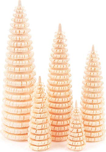 Dregeno Erzgebirge - Miniatur-Gerillte Bäume ohne Stamm 5-teilig von DREGENO