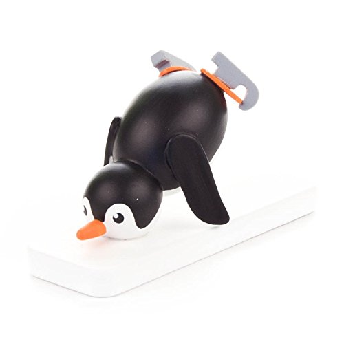 Pinguin Eiskunstläufer, Figur aus Holz, von DREGENO SEIFFEN – Original erzgebirgische Handarbeit, stimmungsvolle Dekoration von DREGENO Seiffen eG