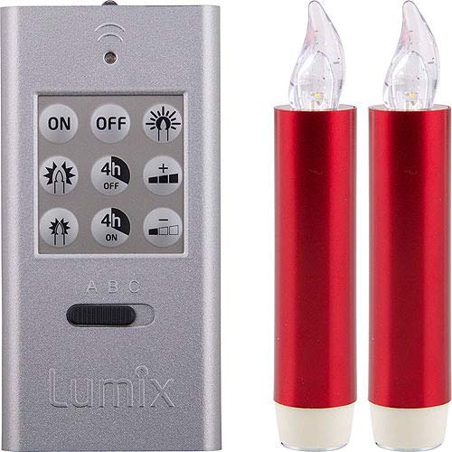 Dregeno Seiffen LUMIX Classic Mini S Superlight, Basis-Set rot, 2 Kerzen, 1 Fernbedienung, Batterien von Dregeno Seiffen