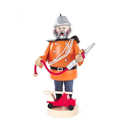 Räuchermännchen Feuerwehrmann - 21cm - Original Erzgebirge Räuchermann - Dregeno Seiffen von DREGENO