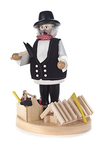 Räuchermann Zimmermann von DREGENO SEIFFEN 22cm – Original erzgebirgische Handarbeit, stimmungsvolle Weihnachts-Dekoration von DREGENO