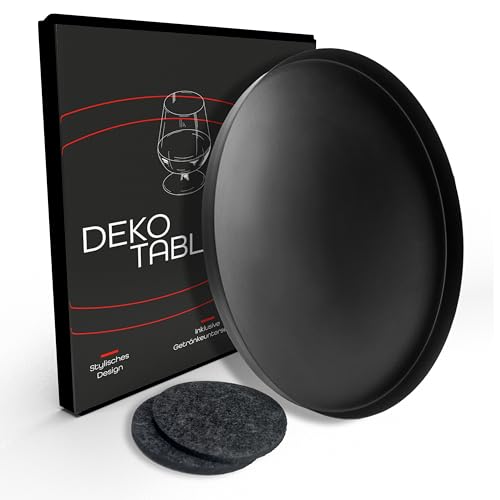 DREIBERG® Deko Tablett rund Ø 30cm Schwarz | Dekoteller | Dekotablett aus Metall | Design Dekoteller von DREIBERG