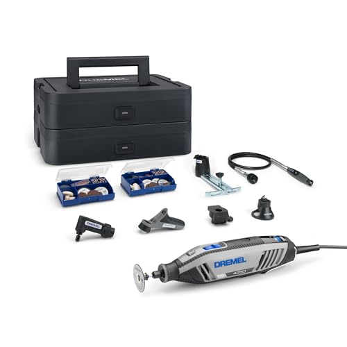 Dremel 4250 Multitool 175W, variable Drehzahl 5.000-35.000 U-min, Multitool-Kit mit 6 Aufsätzen, 1 Dremel BOX, 128 Zubehörteile zum Schneiden, Gravieren, Schleifen, Schärfen, Bohren, Fräsen Dremel 4250 Multitool 175W, variable Drehzahl 5.000-35.000 U-min, Multitool-Kit mit 6 Aufsätzen, 1 Dremel BOX, 128 Zubehörteile zum Schneiden, Gravieren, Schleifen, Schärfen, Bohren, Fräsen von DREMEL