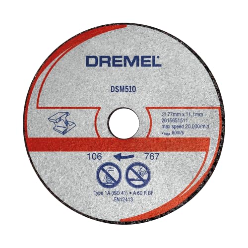Dremel DSM510 Multifunktions-Trennscheibe Multipack, Zubehör-Set mit 3 Trennscheiben 77 mm für Kreissäge zum Sägen und Trennen von Holz und weichen Materialien Dremel DSM510 Multifunktions-Trennscheibe Multipack, Zubehör-Set mit 3 Trennscheiben 77 mm für Kreissäge zum Sägen und Trennen von Holz und weichen Materialien von DREMEL