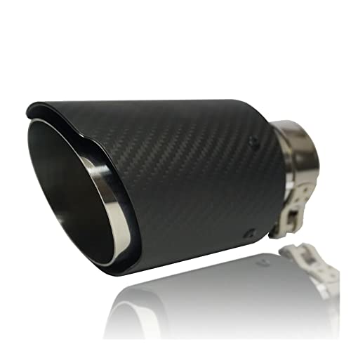 1 STÜCKE Schwarz Matt Schalldämpfer Edelstahl Auspuffrohr Modifizierte Dekorative Kohlefaser Schwanzspitze Gerade Kante Für AK Auto Styling Auspuffendrohr Schalldämpfer Endrohre (Color : 76 Inlet 101 von DRENGE